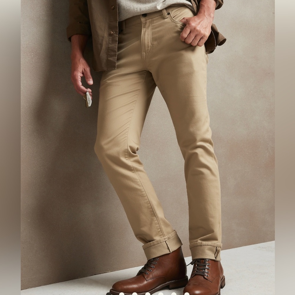 Banana Republic Men’s Slim Travel Jean - Khaki